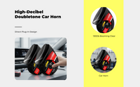 Waterproof twin tone car horn, powerful sedan replacement