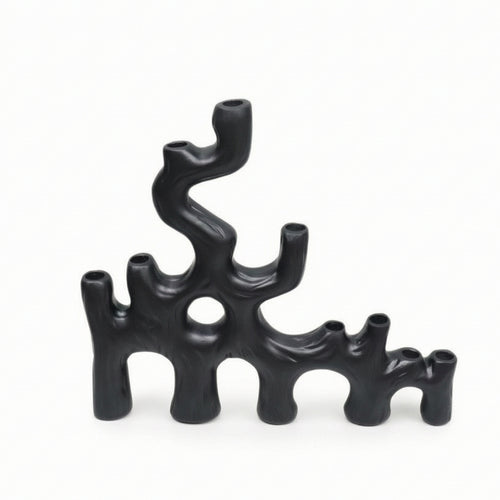 Candlestick Sculpture Sculptural Tree Candle Holder Decorative Resin Candlestick for Entryway Console