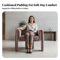 Upholstered Barrel Chair Ergonomic Backrest accent Seating Spacious Design No Assembly Required for Interior Designers, Bedroom