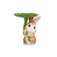 Rabbit Figurine with Tray Stable Bunny Figurine with Tray Sturdy for Entryway
