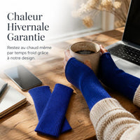 Korean Ins Style Winter Knitted Fingerless Gloves for Women, Thickened Warm Touchscreen Half-Finger Gloves