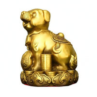 Dog Figurine with Lotus Base Sculpted Dog Sculpture Sturdy for Desk, Collectors