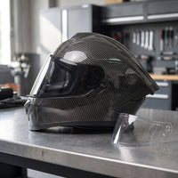 Helmet with Headset | Carbon-Fiber-Pattern, DOT Certified Helmet, for Street Riding