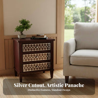 Single-Drawer Table with Shelf Chinese design Nightstand Multifunctional Easy to Clean for Homeowners, Renters, Hallway, Office