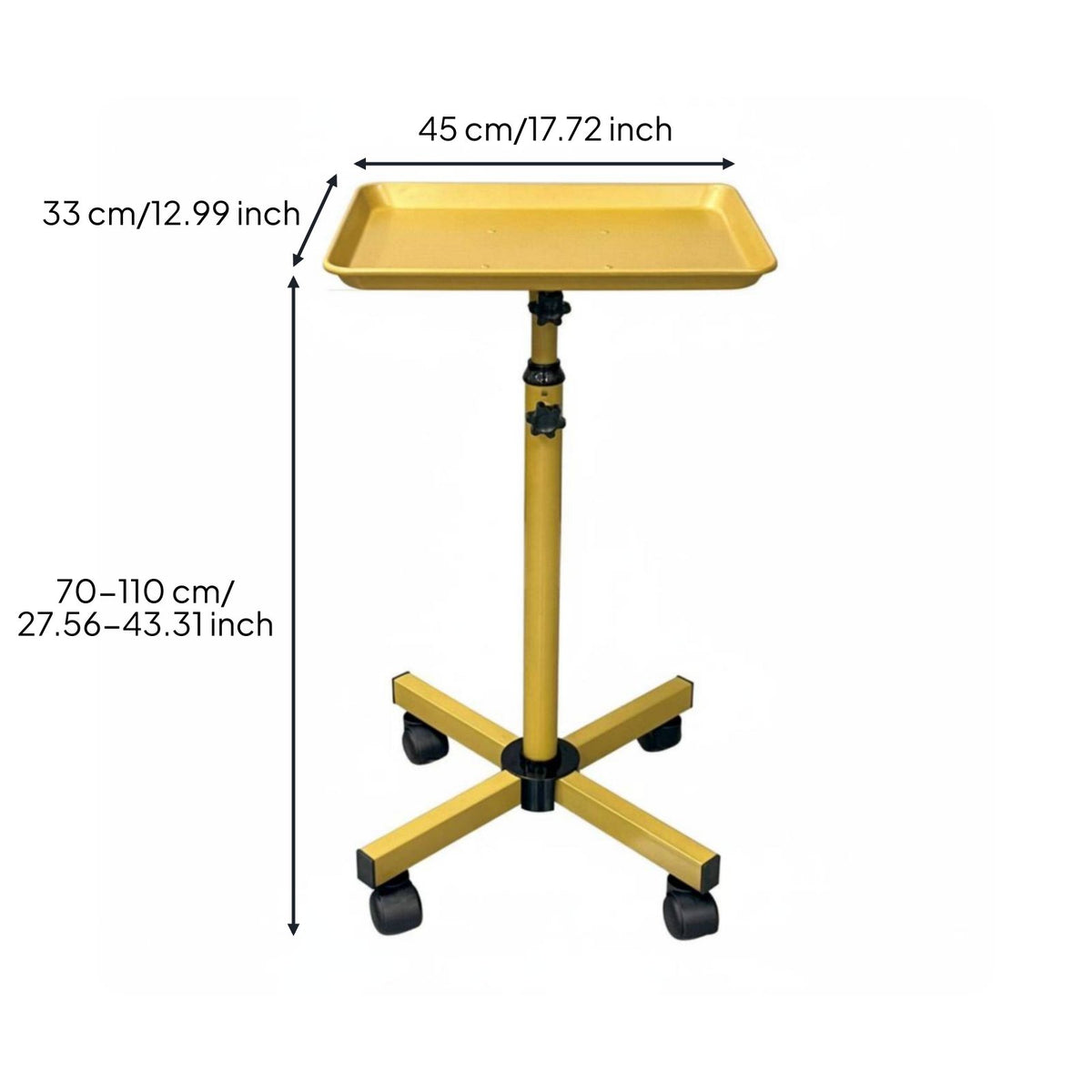 Mobile Tool Stand Stable Base Hair Stylist Tray Stand Adjustable Rolling Salon Tray for Barbers