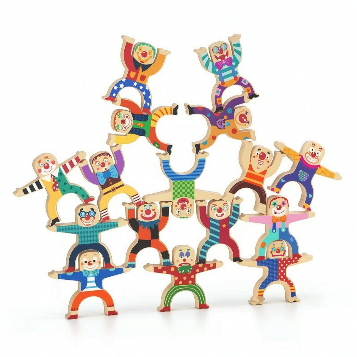 10 Pieces Wooden Balancing Game Educational Wooden Balancing Toy Interactive Educational for Children, Playroom, Classroom