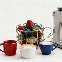 Nordic Style Metal Snack and Coffee Capsule Storage Rack for Tabletop