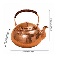 Burgundy Copper Kettle Thickened Handmade Copper Teapot Heat-Resistant Handmade Hammered Teapot