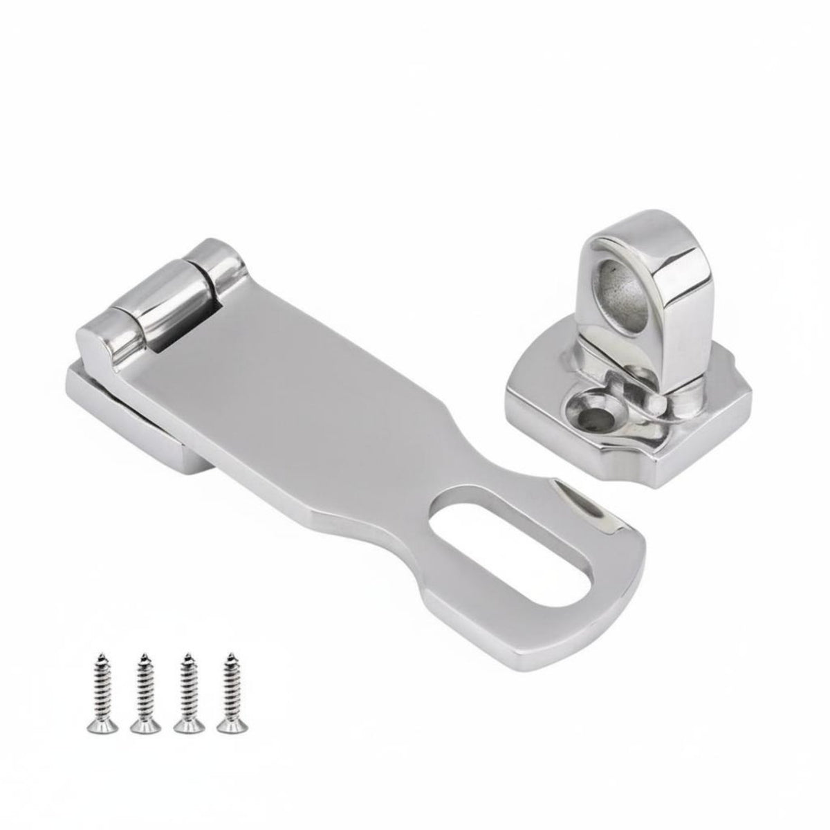 Rotating Opening Hasp Latch Stainless Steel Hasp and Staple Turning Padlock Opening Mount 360° Rotatable for Cabinet