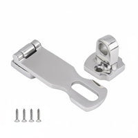 Rotating Opening Hasp Latch Stainless Steel Hasp and Staple Turning Padlock Opening Mount 360° Rotatable for Cabinet
