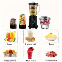 4-in-1 Countertop Blender for Milkshakes and Smoothies, Portable Grinder, Meat Grinder, EU Plug