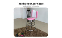 Retro Eatery Stool Backrest Assist Counter Chair With Footrest Upholstered Pad for Adults, Kitchen Island, Dining Room