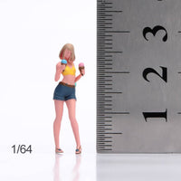 Short-Haired Girl Holding Ice Cream High Precision 1/64 Scale Figurine