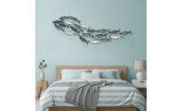 School of Fishes Wall Seascape artThemed 3D Metal Fishes Wall Art Coastal for Homeowners, Living Room, Entryway, Bedroom