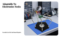 Pcb Repair Workstation Serrated-Jaw Clips Enlarging Soldering Stand Hexagonal Base Third Hand Tool for Technicians, DIY Repairers