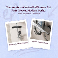 Brass thermostatic rainfall shower