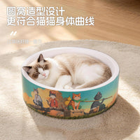 深睡猫抓板特大号猫窝夏季猫窝耐磨掉屑瓦楞纸猫爪板猫咪用猫抓盆
