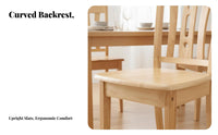 Solid Wood Construction Wooden Side Chair Chinese Design Design Slatted Back Wooden Chair Long-Lasting and Stable Seating Furniture High Weight Capacity for Homeowners, Families, Restaurant Owners, Dining Room, Kitchen, Cafe