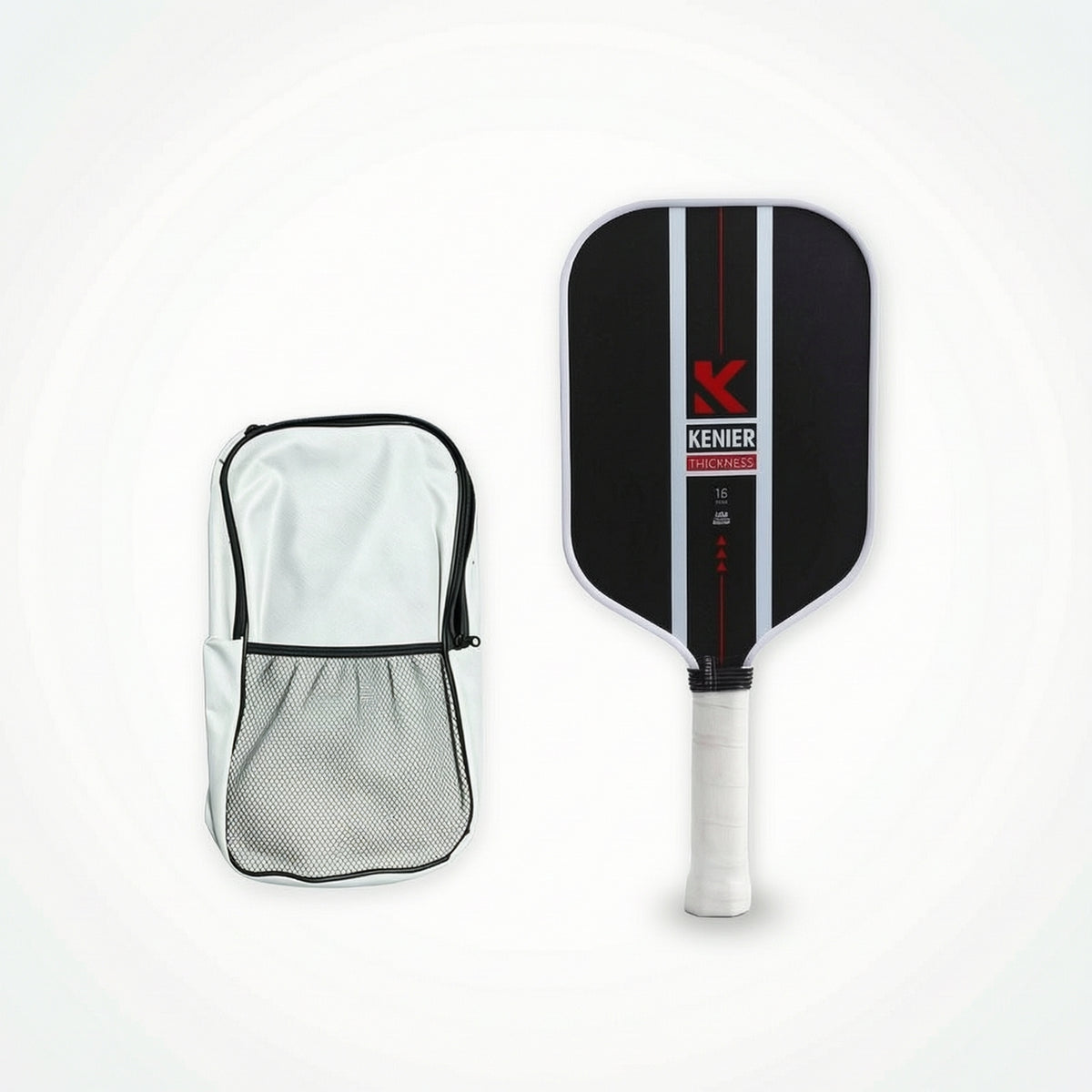 16mm Carbon Fiber Pickleball Paddle Extended Pickleball Paddle with Bag Thickened Racket Premium for Recreational Players, Beginners, Casual Games, Practice Sessions