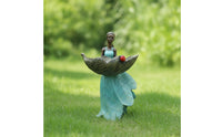 Bird Feeder with Leaf Bowl Elegant Birdbath Hardy for Patio
