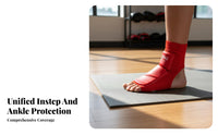 Shock Absorbing Taekwondo Foot Protector Wear-Resistant Sanda Foot Sleeve PU Leather for Athletes, Beginners, Competition, Competitions, Gym
