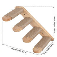 Cat Climbing Wall Shelves Set, Solid Wood Pet Climbing Frame, Modern Pattern Wall-Mounted Elevated Area for Large Indoor Cats, No Scratching
