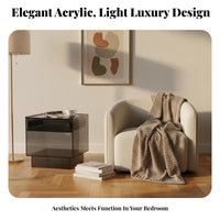 Clear Acrylic Cabinet Transparent Design Nightstand Light Luxury for Dorm Room