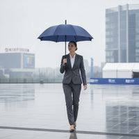 Water-Repellent Umbrella with ABS Handle Quick-Drying Straight-Shaft Umbrella One-Button Opening 8-Rib for Commuters, Business Professionals, Rainy Days, Commuting