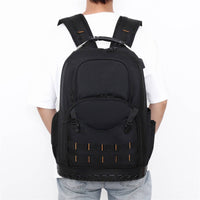 Thickened Multi-Pocket Tool Bag Backpack Multifunction Large Tool Backpack Wear Resistant Molded Base for Repair Workers, Technicians, Electricians, Construction Site, Workshop, Garage