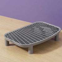 Litter Catcher Box Mat with Tray Mat Cat, PP Material Single Layer Mesh Anti-Scatter Design, Easy Clean Open Top Grate for Large Indoor Cat Owner