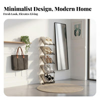 Space-Saving Narrow Shoe Shelf Unrestricted Standing Stackable Shoe Rack Easy Assembly High Bearing Capacity for Students, Apartment Dwellers, Families, Entryway, Dorm Room, Bedroom, Bathroom