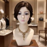 Mannequin Head with Shoulders Realistic Mannequin Head Life-Sized for Jewelers, Cosplayers, Salons, Jewelry Stores, Shop Shopfronts