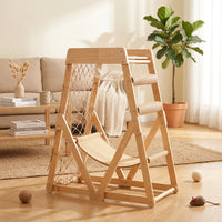 Cat Activity Tree Perch with Sisal Scratching Posts, 3-Level Wood Tree for Medium Cats, Stable Furniture for Apartments
