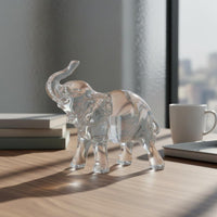 Iridescent Acrylic Elephant Figurine Sparkle Home Decor Collectible