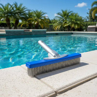 10 Inch Pool Brush Stain Removal Aluminum Back Scrub Brush Easy to Maneuver