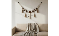 Handmade Macrame Moon Wall Hanging Nordic Design Moon Wall Hanging Tassel Design Macrame Tapestry Natural Cotton Yarn for Living Room, Bedroom