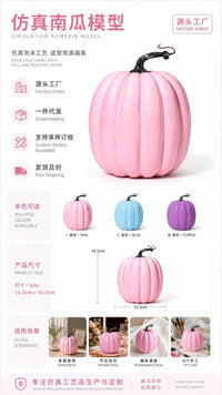 Foam Pumpkin Model Set Pink Purple Blue for Halloween Thanksgiving Decor