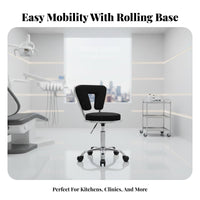 Adjustable Swivel Seat with Backrest Padded Cushion for Kitchen, Spa, Home Users