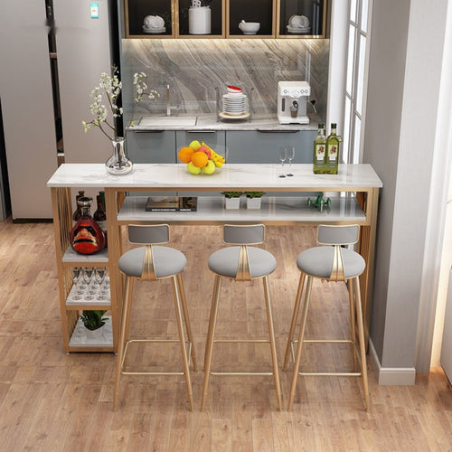 Counter Height Bar Table Modern Minimalist Design High Top Dining Table Space-Saving Home Furniture for Homeowners, Renters, Balcony, Eatery, Entryway