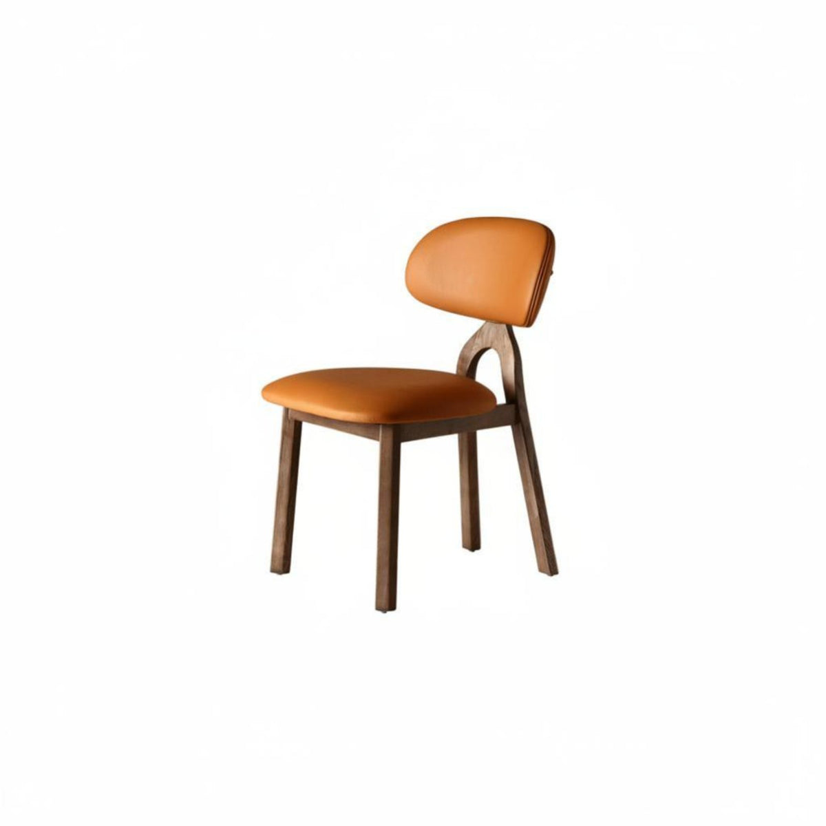 Durable Wood Frame Wooden Side Chair with Leather backrest Walnut Finish Upholstered Side Chair Modern & fhardwoodion accent Seating Padded Seat for Apartment Dwellers, Design aficionados, Interior Designers, Dining Room, Study, Office, Kitchen