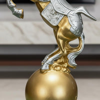 Horse Figurine on Globe Luxury Design Stallion Figurine Statement Piece