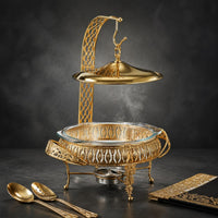 Buffet Chafing Dish Gold Finished Burner Chafing Dish Ornate