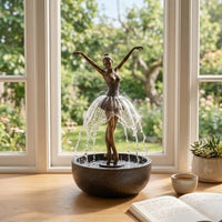 Elegant Ballerina Tabletop Water Fountain Decorative Figurine