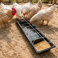Feeding Trough, Livestock, Chicken Feeder, For Cattle, Feed Trough, Galvanized Metal, 75/90cm×20cm, Dry/Wet Feed Compatible