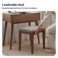 hinged-lid Vanity with Mirror Space-Saving Makeup Desk triple-purpose Design for Dorm Room