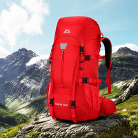 Large Rucksack 56-75L, Water-Resistant Hiking Backpack with Rain Cover, Nylon Rucksack for Hillwalking Scotland & Day Trips UK