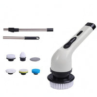 6 Pieces Rotating Brush Cleaner Electric Scrubber Replaceable Brush Heads Telescopic Extension Shaft Suitable for Household Cleaner Bathroom Deep Cleaning Glass Surfaces Home Cleaning Tool