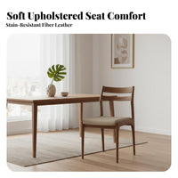 Upholstered Wood Side Chair Nordic design Padded Seat Chair with Curved Backrest Easy Assembly adaptable for Dining Room