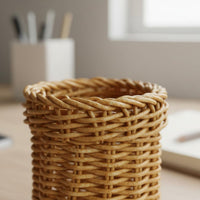 Woven Pen Cup Multi-Functional Woven Writing Utensil Holder Handmade for Vanity