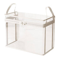 Transparent Soft Toy Storage Container Carry Handles Stuffed Creature Storage Box Dustproof Clear Toy Bin Rectangular